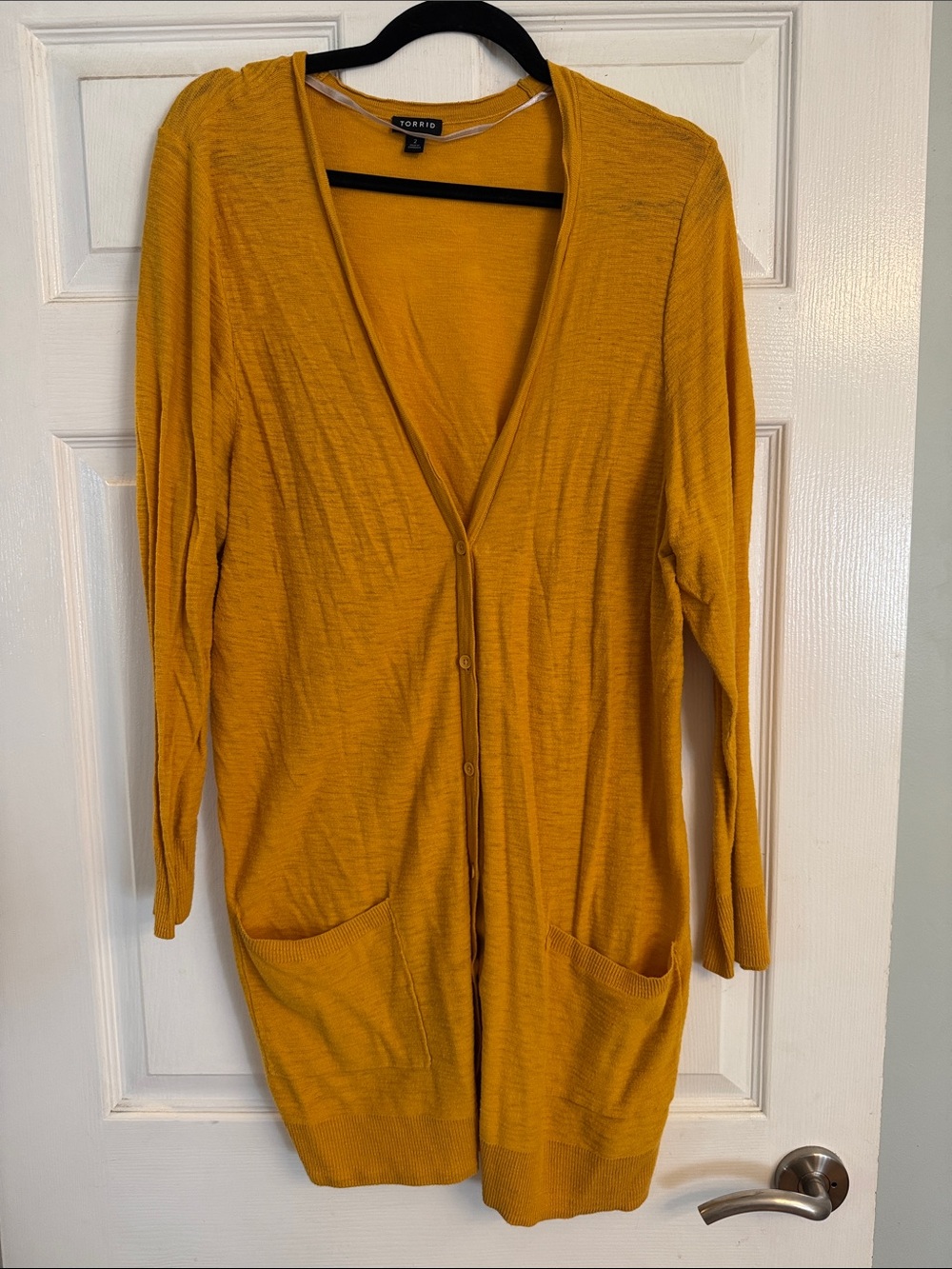 torrid Mustard Yellow Longline Button Cardigan